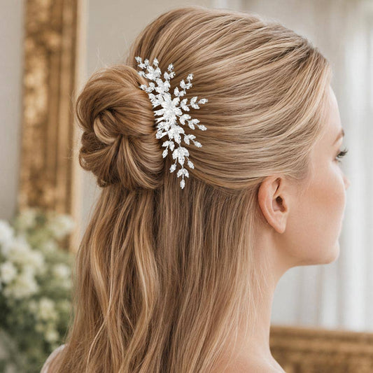 Sensibling Corp. - Marquise CZ Cluster Leaf Vine Hair Comb