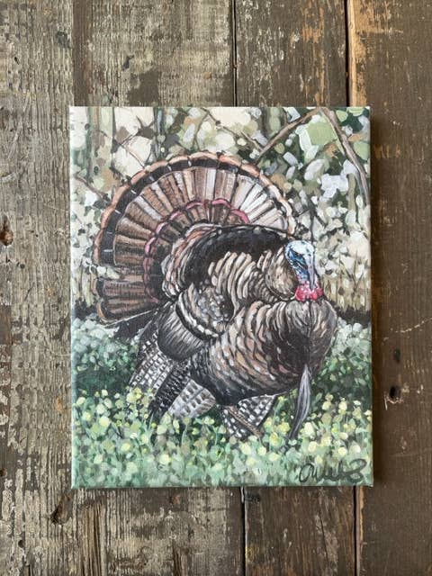 Rustic Nester - Turkey canvas art print, Outdoor art decor, Gifts for Him: 11x14