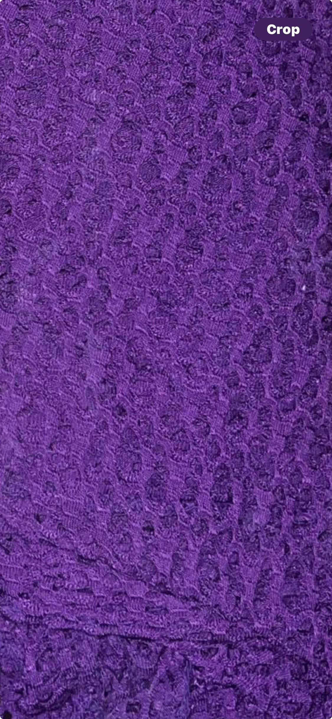 Dance in Paris - Short Soft Stretchy Rayon Laser Cut Cardigan: Purple / M/L