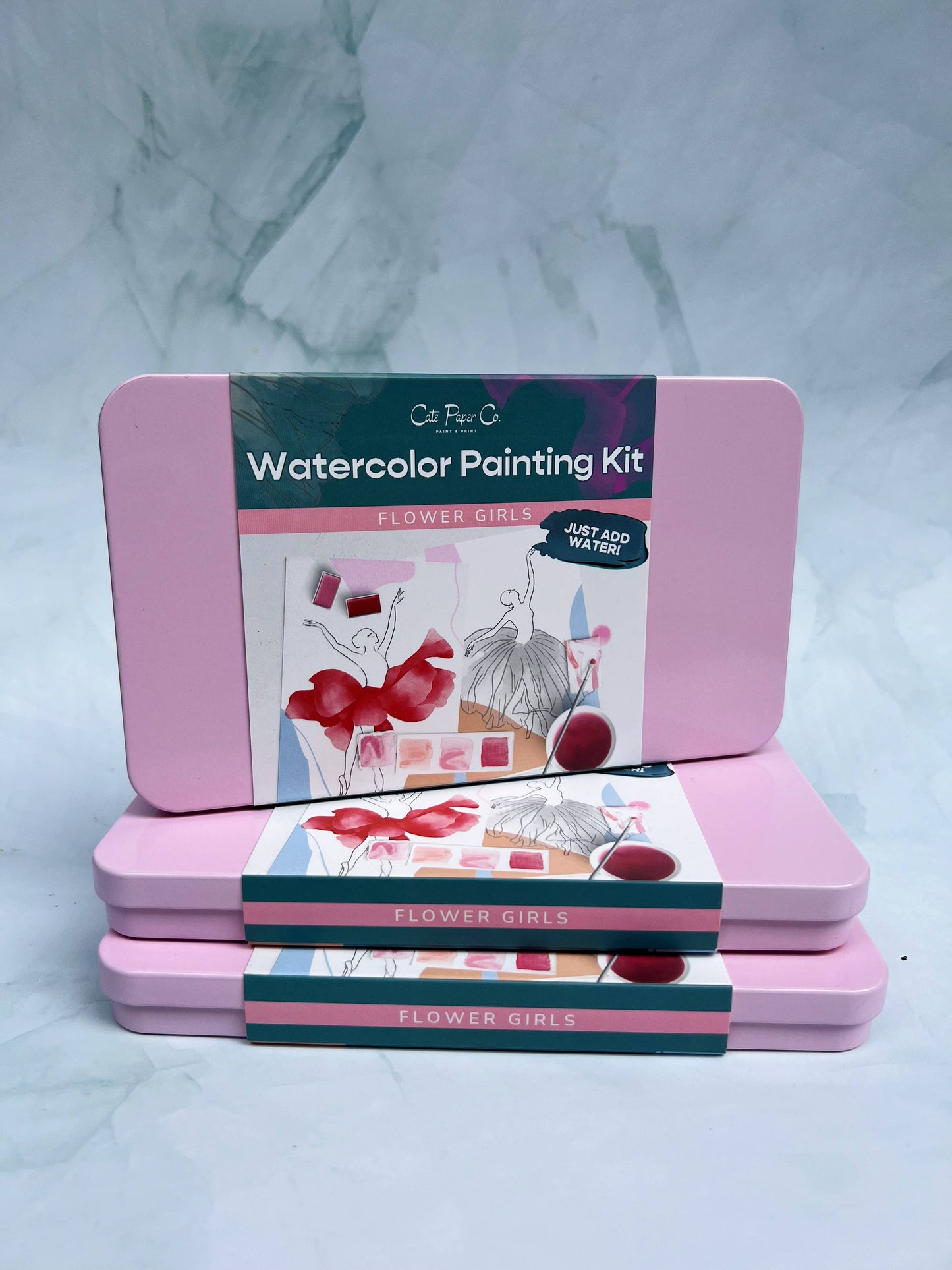 Cate Paper Co. - Flower Girls watercolor painting kit