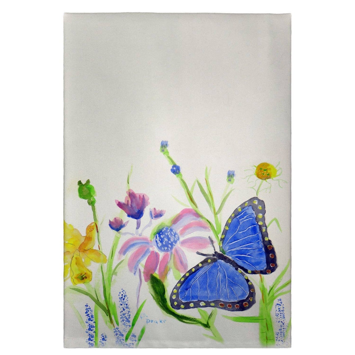 Betsy Drake Interiors - Betsy's Blue Morpho Guest Towel