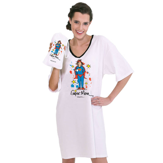 Emerson Street Clothing Co. - Super Mom, Nightshirt in a Bag