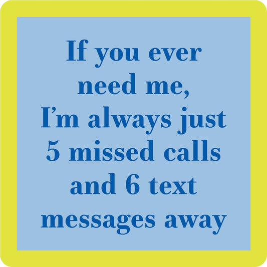 Drinks on Me - COASTER 5 Missed Calls | Funny Party Gift | Home Bar Decor