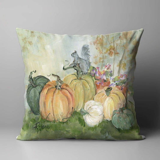 LuckyBird Apparel and Home - ROZIE'S PUMPKIN PATCH SQUARE PILLOW: 22"