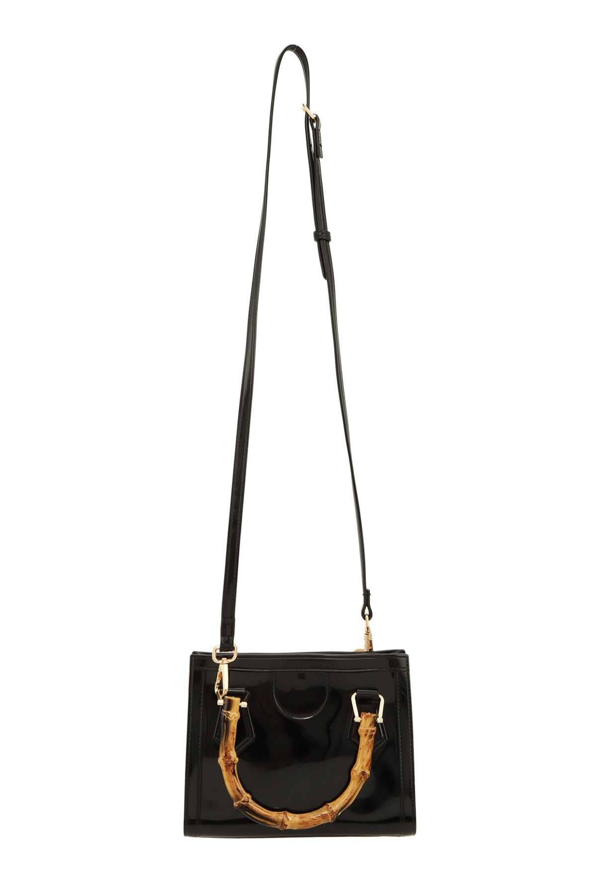 anbfashion - SQUARE SHAPE AND BAMBOO HANDLE JELLY BAG 2326: White