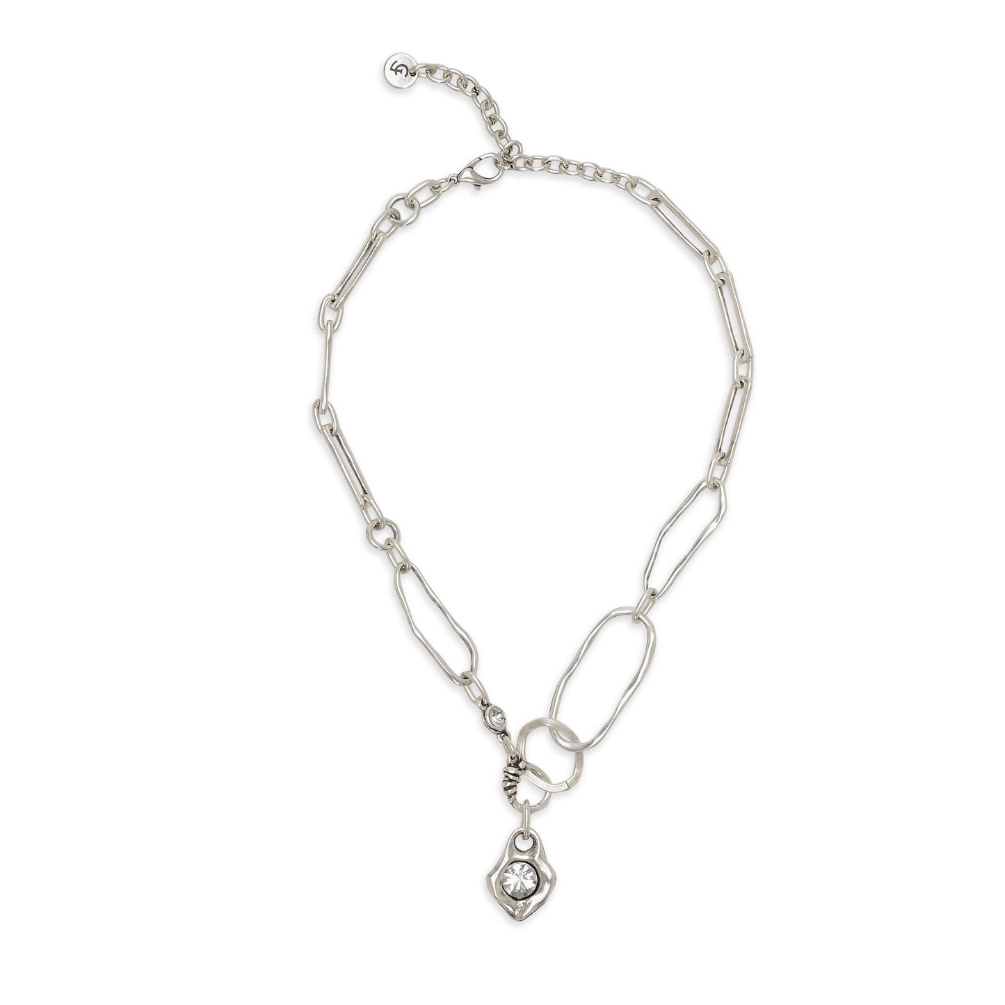 Chanour - Handmade Crystal Pewter Necklace - 3935