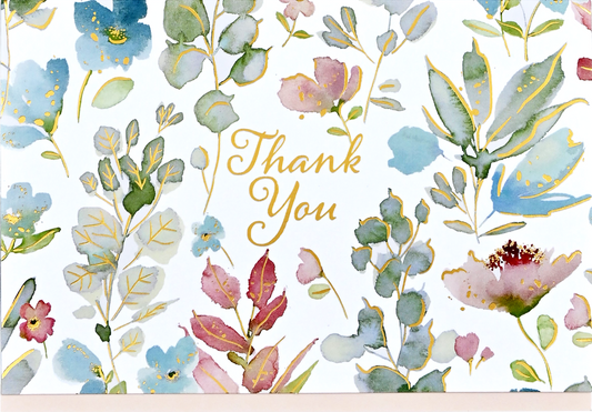 Peter Pauper Press - Floral Watercolor Thank You Notes