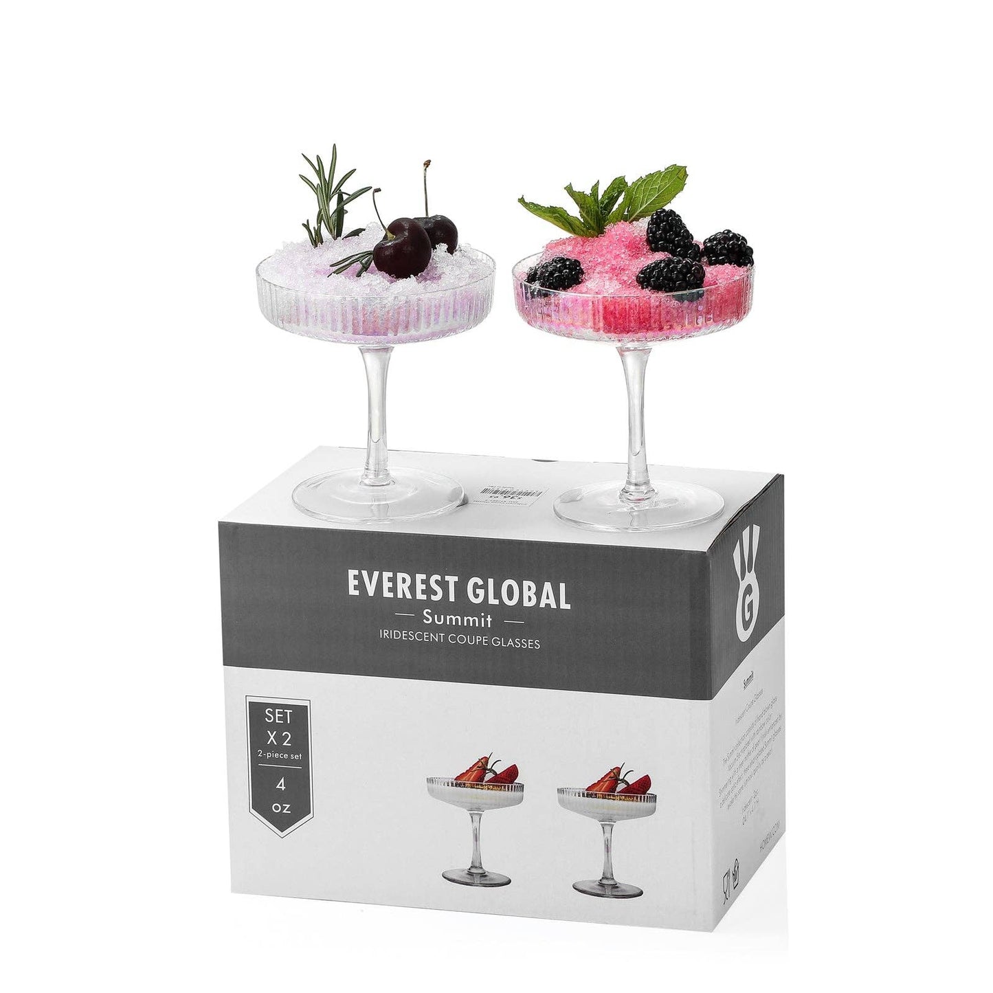 Everest Global - Iridescent Coupe Glasses set of 2/4: Set of 4