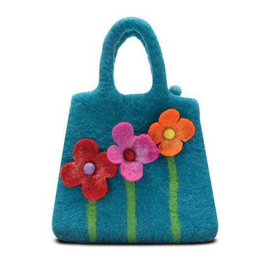 BNB Crafts Inc. - Three Flowers Handbag: Turquoise