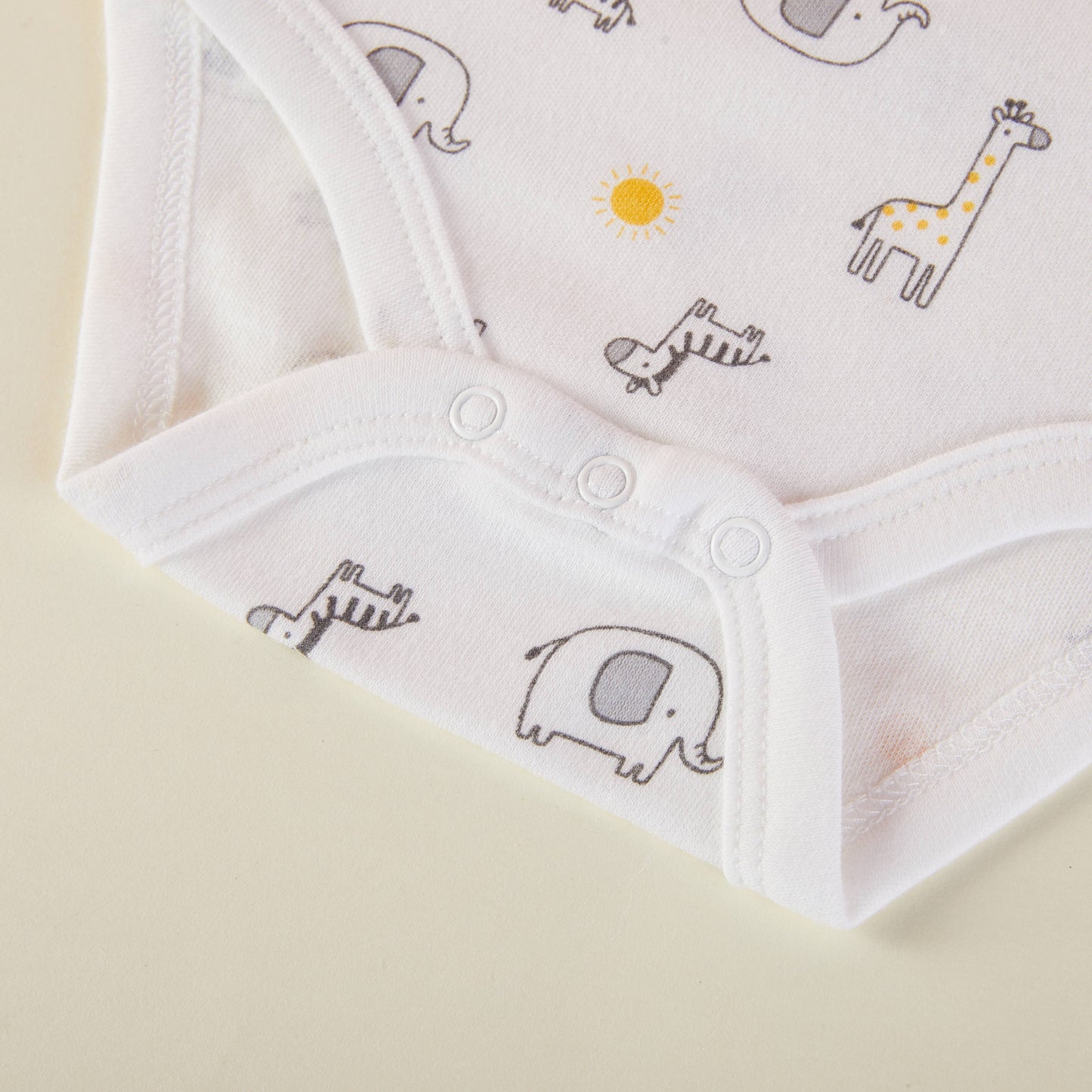 Lollipop Dreams - Pack of 3 Baby Cutie Club Animal Pattern Bodysuits: 6-9M