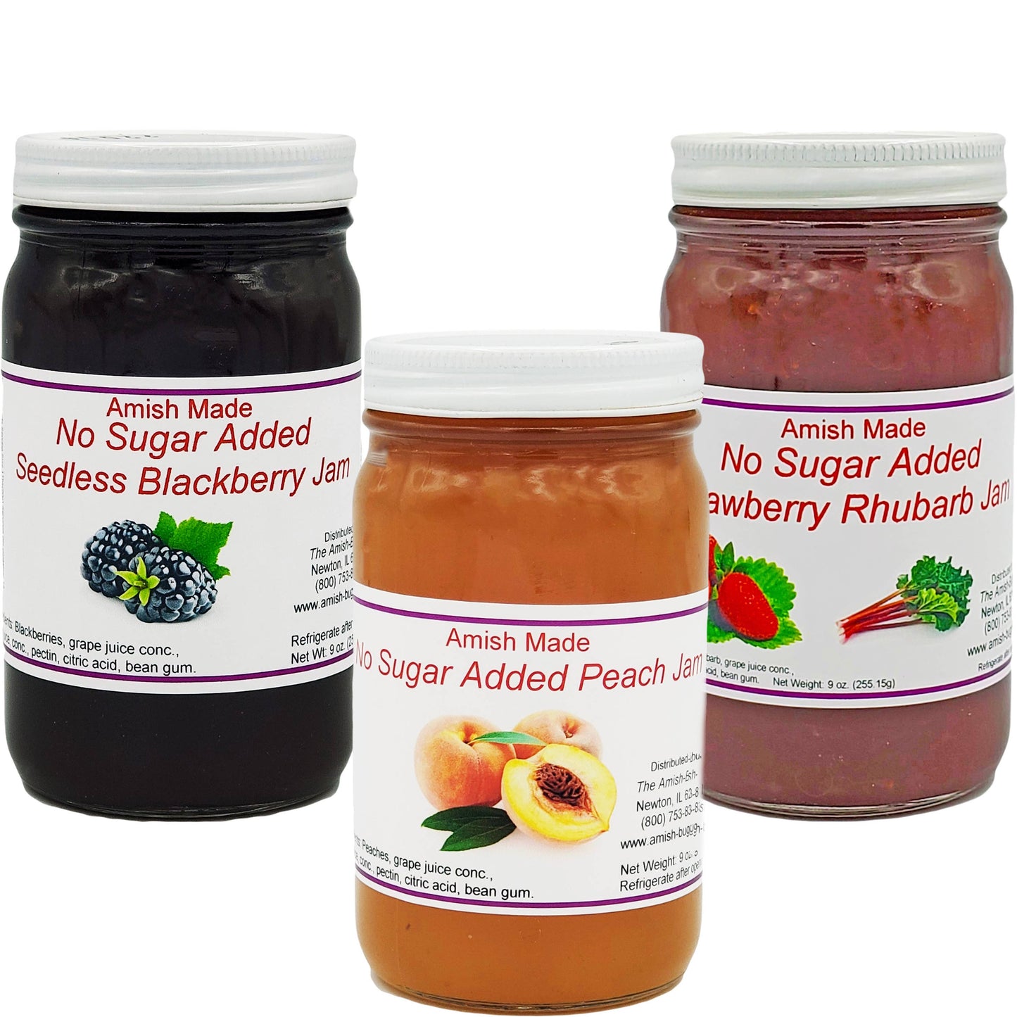 Arndt's Fudgery LLC - Amish Made No Sugar Added Jams 8 oz.: NSA Seedless Peach