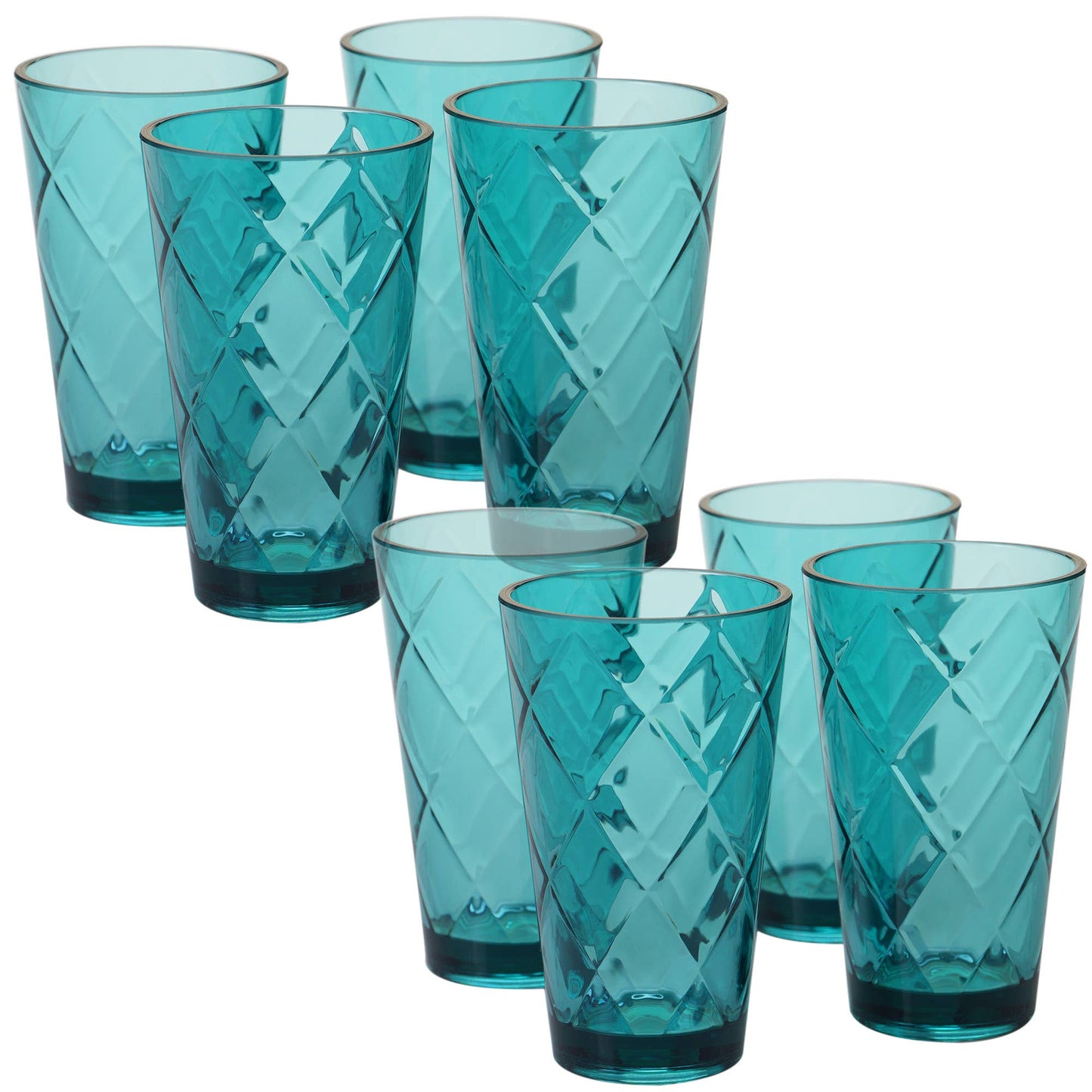 Certified International - Diamond HW Acrylic Drinkware - Teal Acrylic Glass