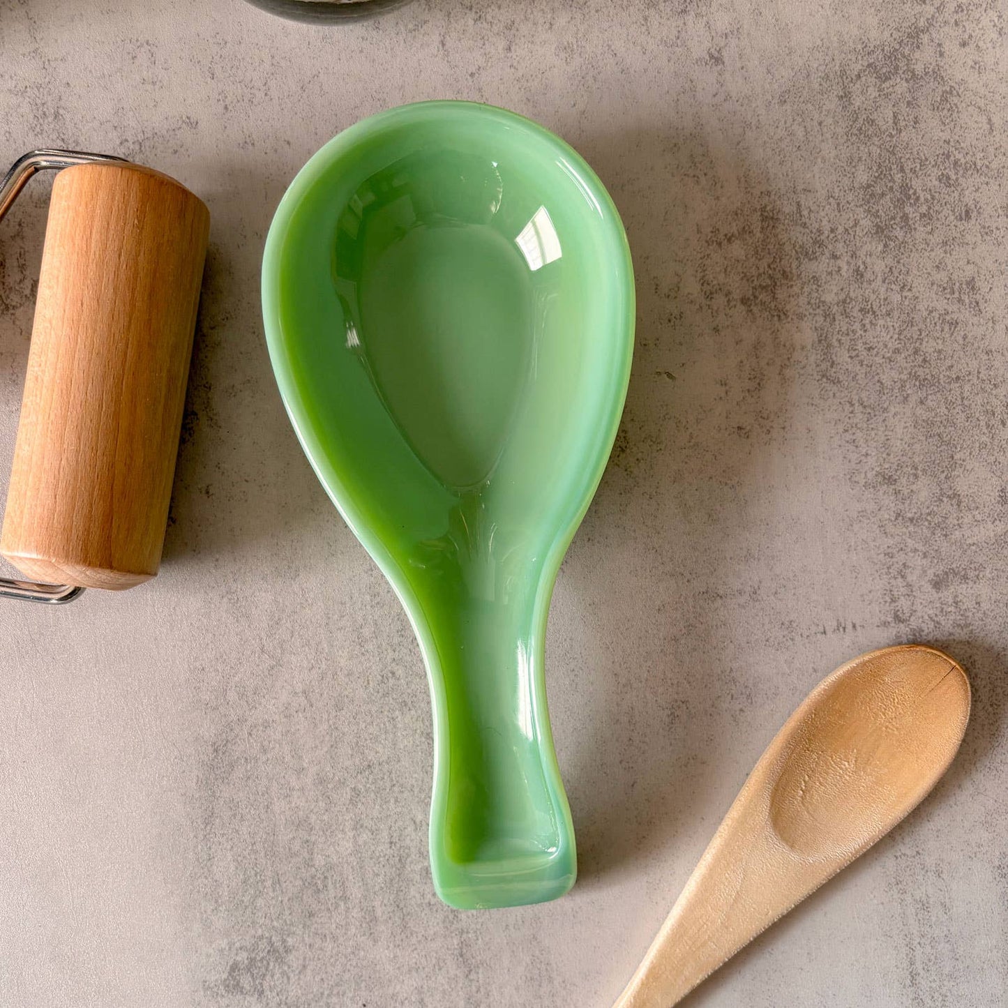 TableCraft Products Company - Jadeite Glass Collection Spoon Rest