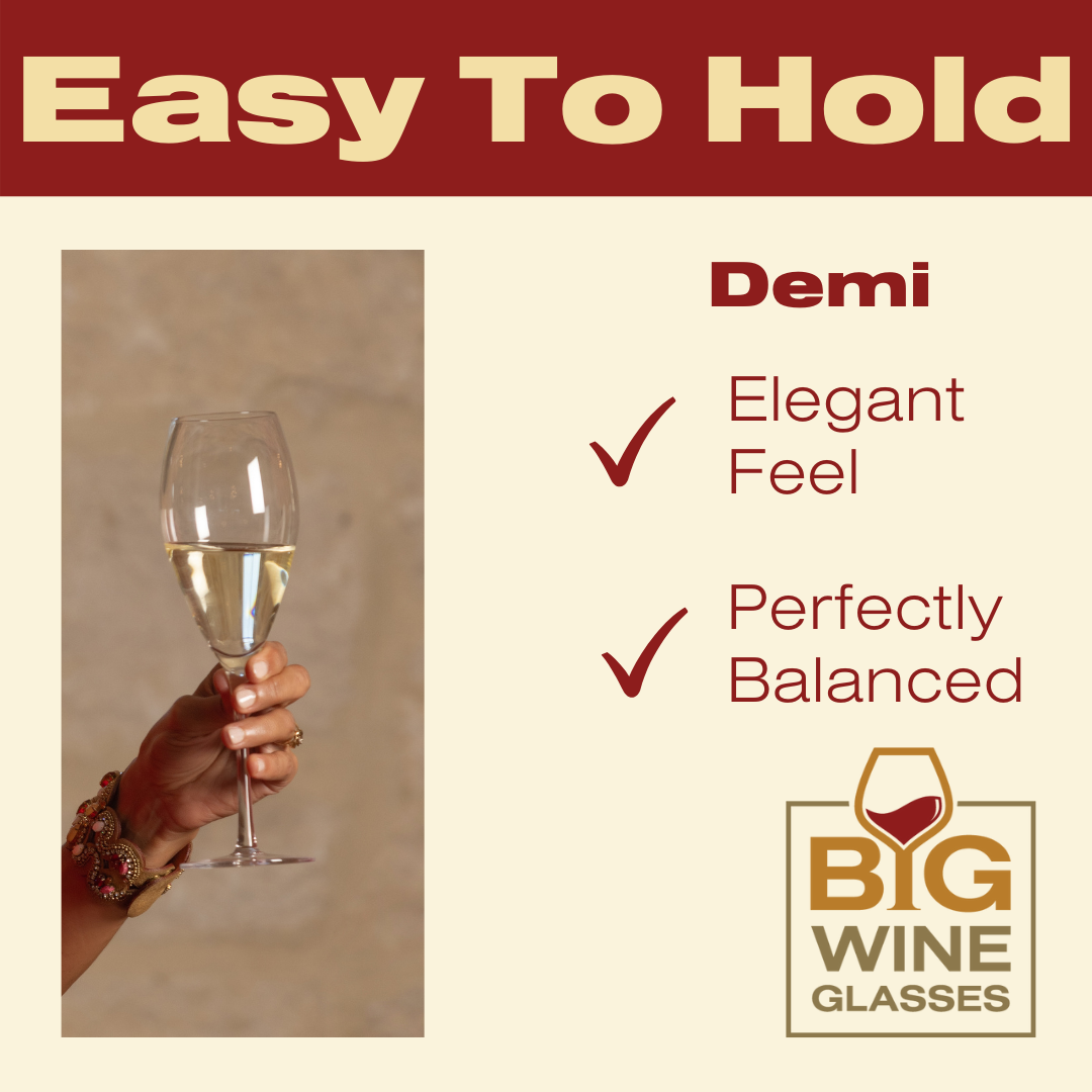 Big Wine Glasses - DEMI - Oversized Champagne Glasses (Set of 2)