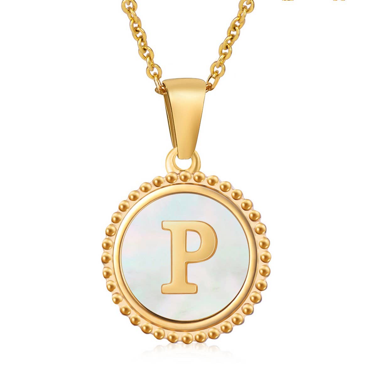 ACCITY - 18K GOLD STAINLESS STEEL SHELL LETTER NECKLACE_CWAJE0686: TYPE5 / (OS) 2
