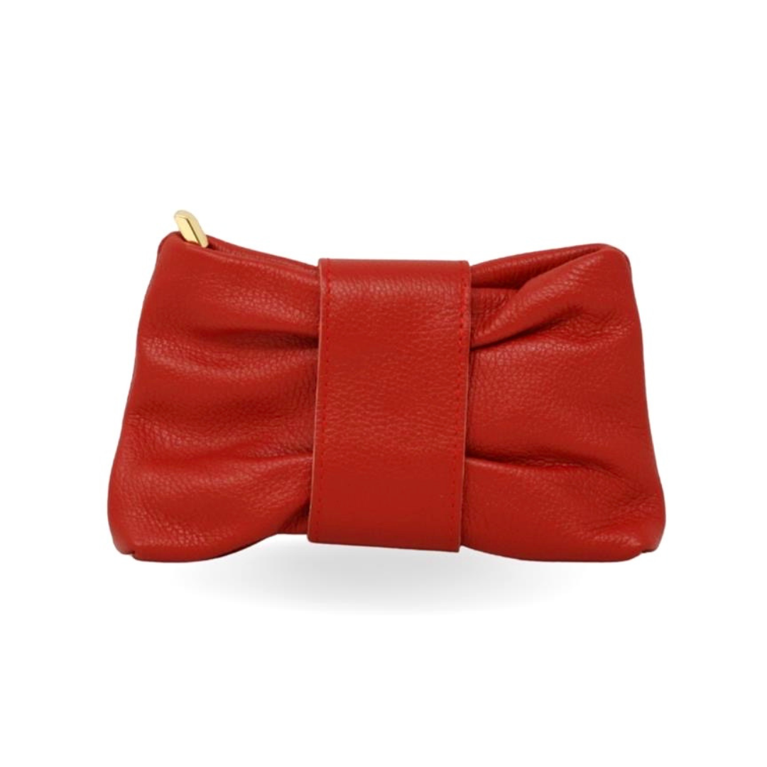 German Fuentes Handbags - GF1109 GENUINE ITALIAN LEATHER CLUTCH, TOP HANDLE CROSSBODY : BLACK