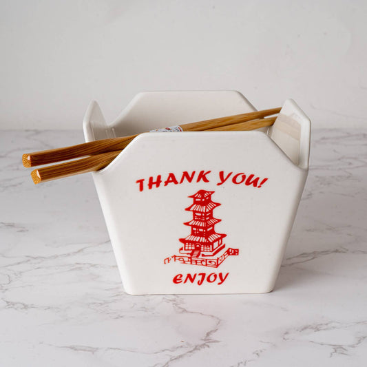 Urban Tokyo - 16oz 5"W x 4"H Takeout Box Serving Bowl With Chopsticks Pagoda (1/24)