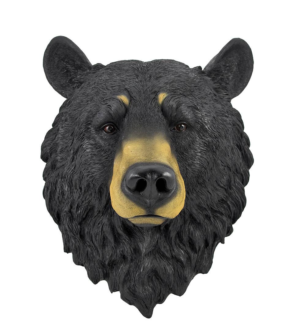 Zeckos - 16 Inch Black Bear Head Bust Poly-Resin Wall Hanging