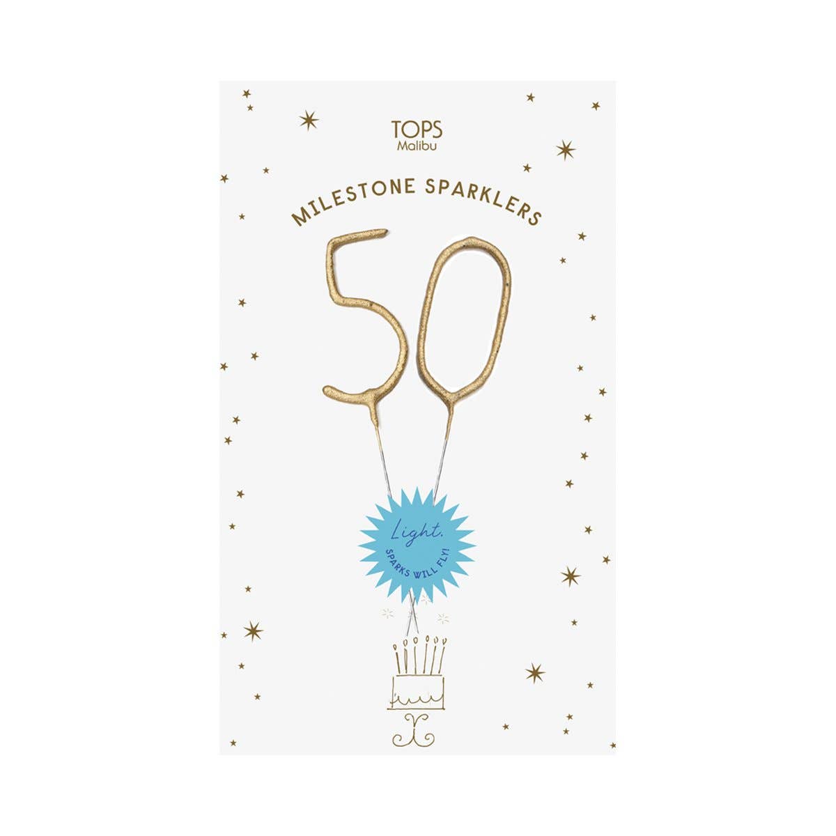 TOPS Malibu - Mini 4" Gold Milestone Number Sparkler Wands - Custom Option: Milestone Sparkler - 90