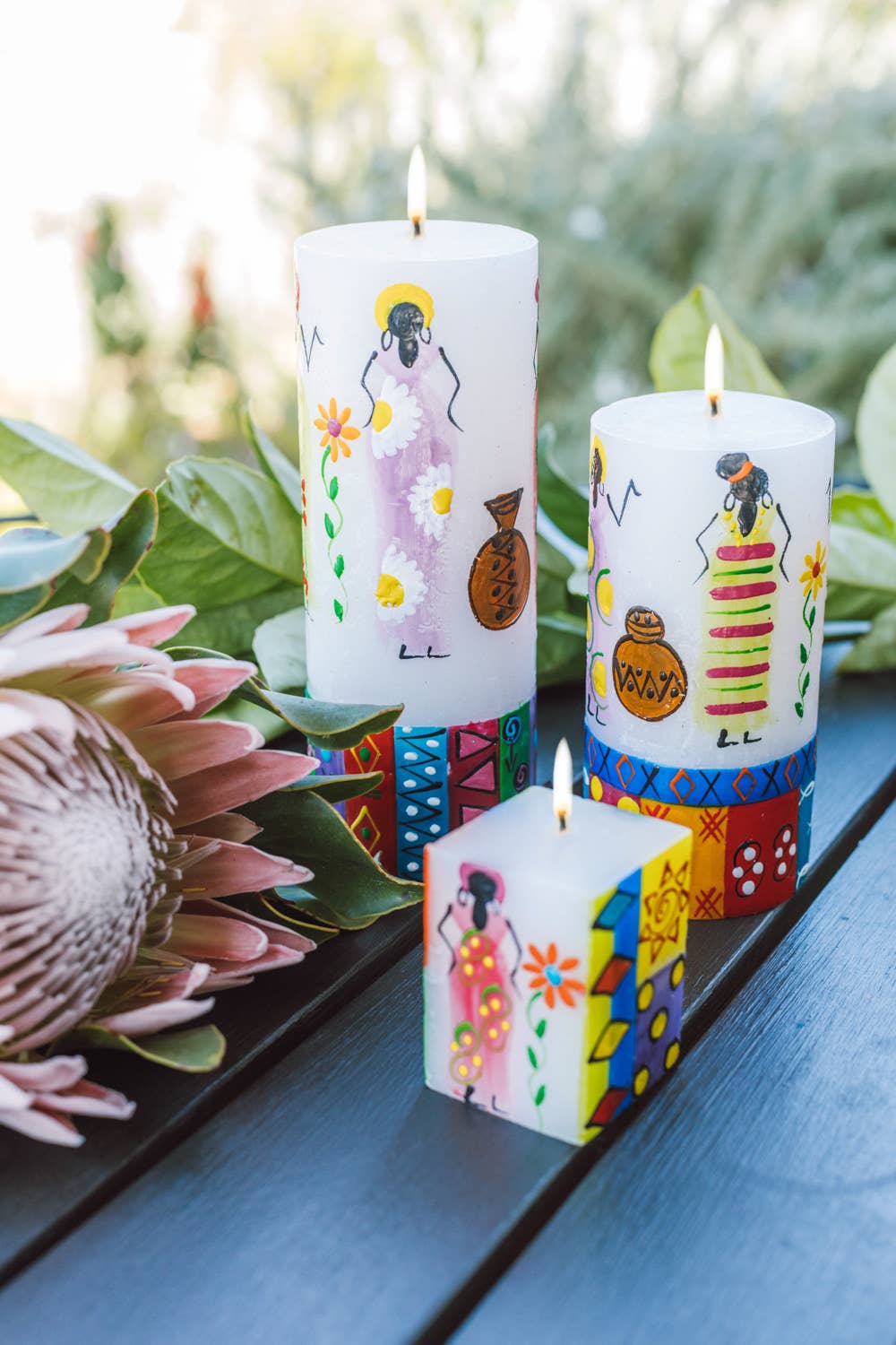 Thumbprint Artifacts - African Ladies Candle: Taper 9" pair (8 hour burn time)
