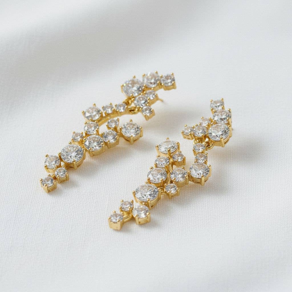 Ellemadera - Artistic Vintage-Inspired Gemstone Dangle Earrings