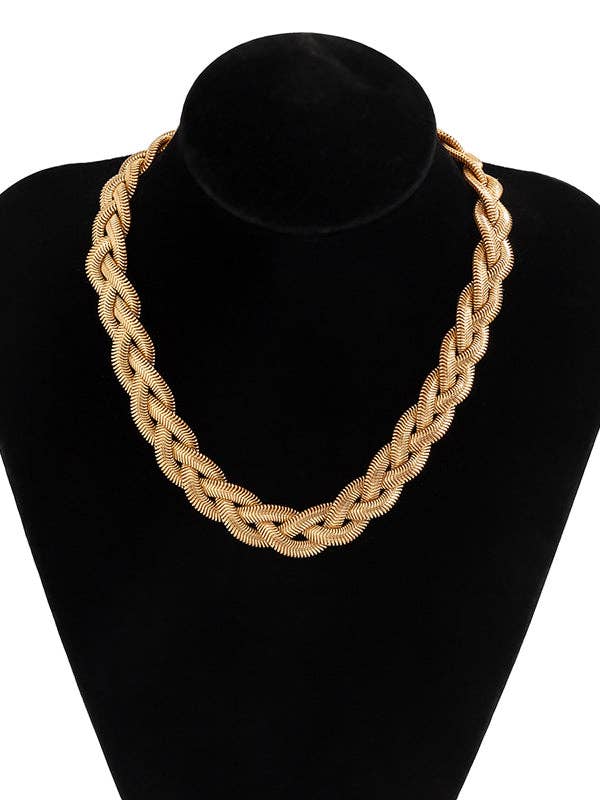 Elanora - Adjustable Snake Chain Choker Necklace: GOLD / Adjustable