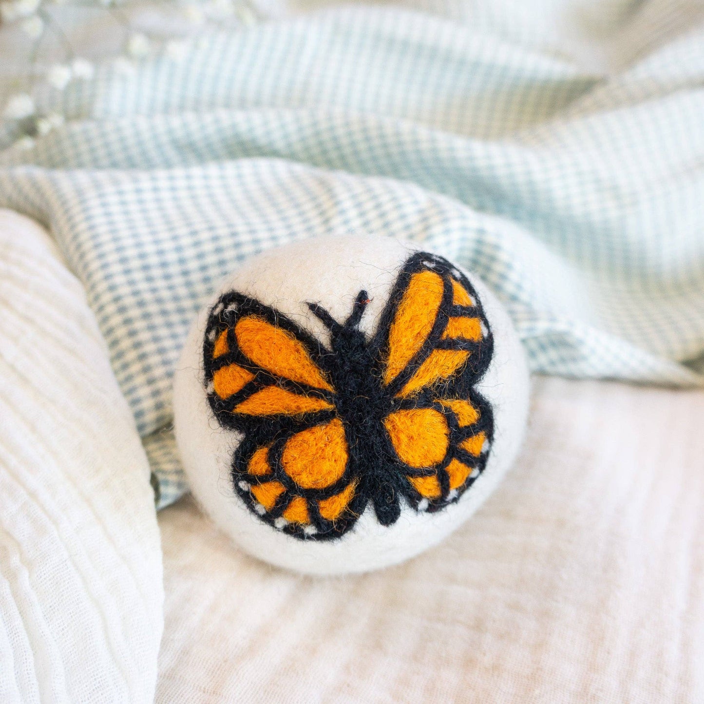 Friendsheep - Monarch Butterfly Eco Wool Dryer Ball Set of 3 - Sun: PACKAGE FREE