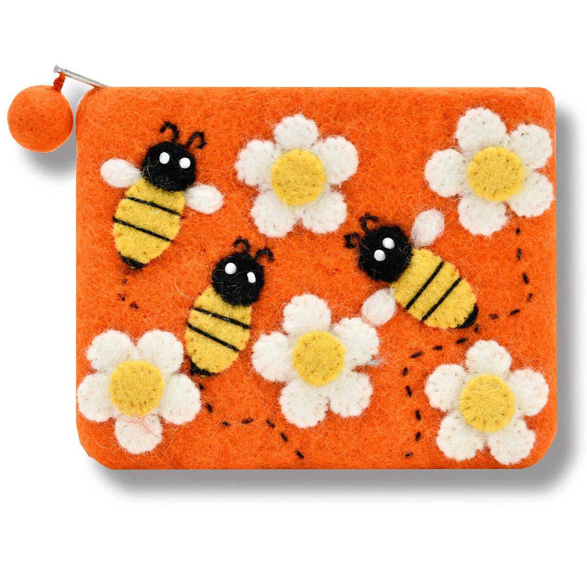 BNB Crafts Inc. - Buzzing Bee Felted Coin Purse: Purple