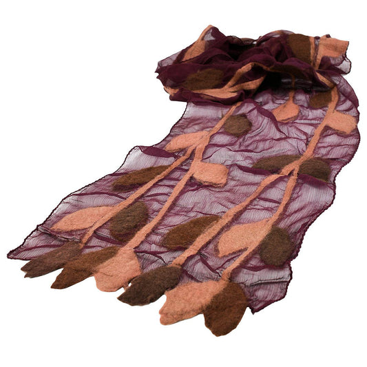 BNB Crafts Inc. - Leaves Felted Chiffon Scarves
