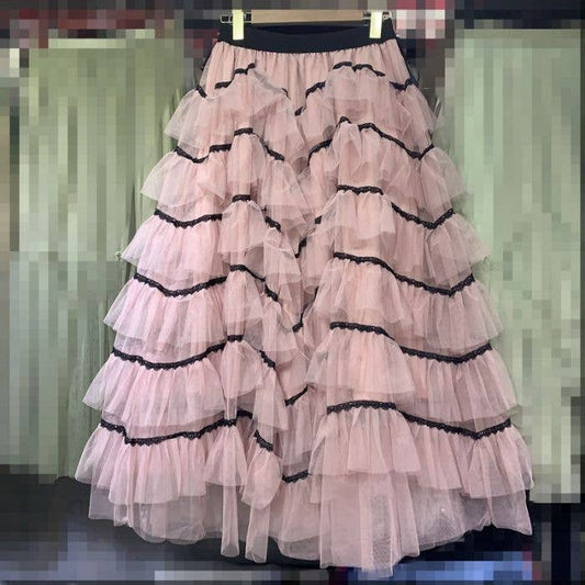 PEACH ACCESSORIES - SK114 Frilly Layer Skirts: Baby Pink