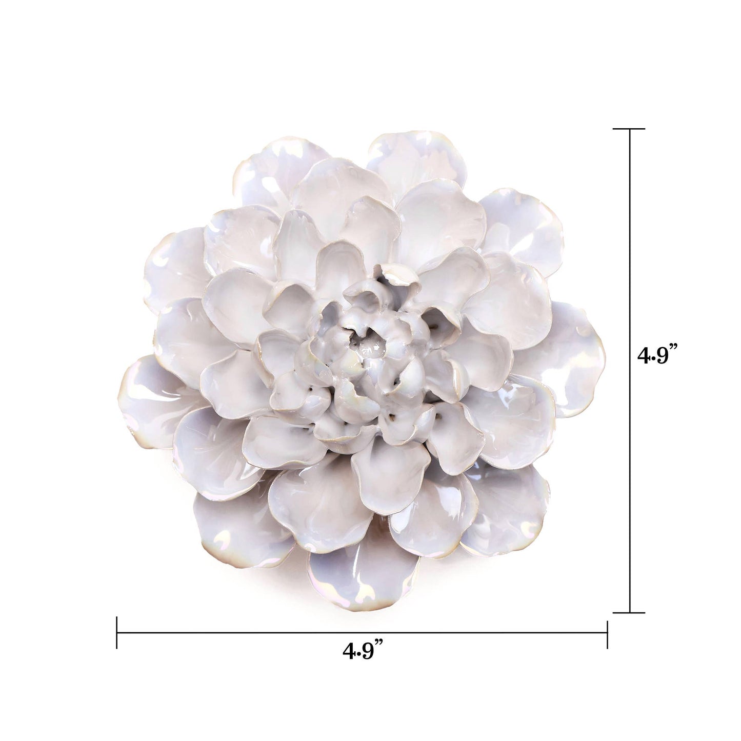 Chive - Coastal White Ceramic Flowers For Tabletop Or Wall Hanging: Ivory Chrysanthemum