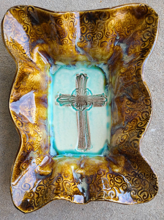 Heartfelt Traditions - Friendship Bowl (Turquoise Cross Imbed)