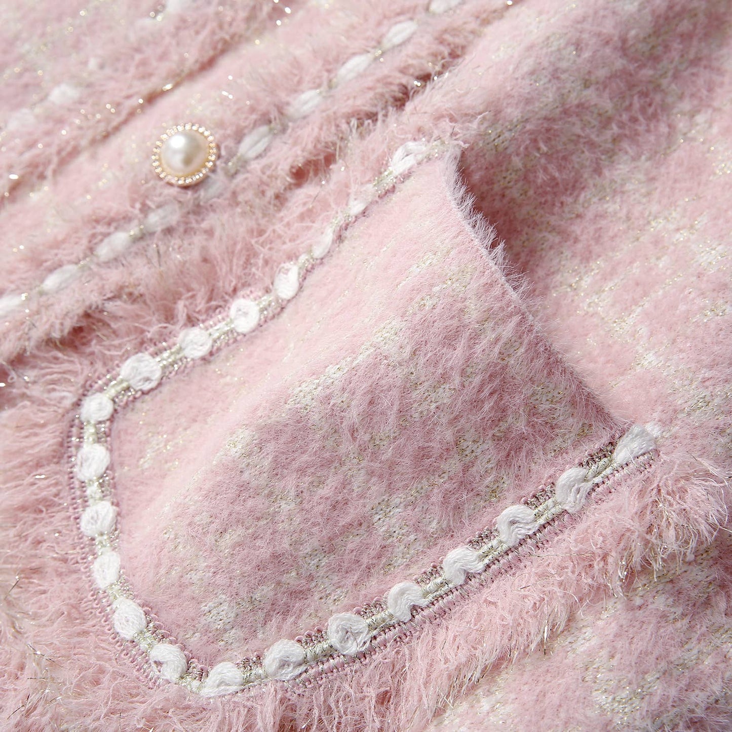 PEACH ACCESSORIES - SD187 Tweed soft cardigan: Black