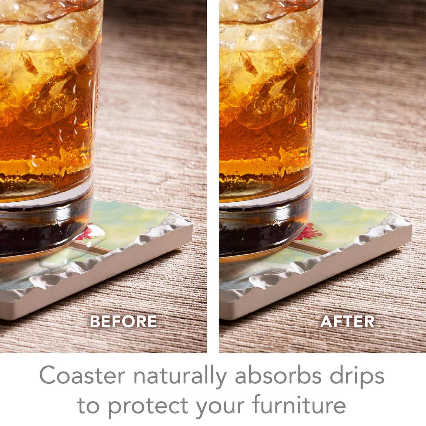 CounterArt/Highland Home/Thirstystone - A Lazy Day Assorted Image Tumbled Tile Coaster 4 Pack