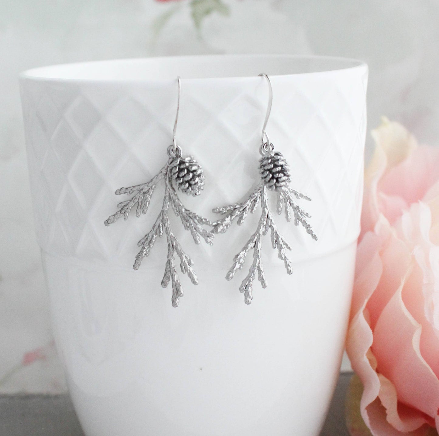 A Pocket of Posies - Cedar Earrings | Branch Earrings | Unique Silver Earrings