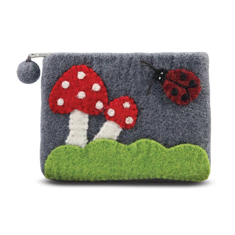 BNB Crafts Inc. - Mushroom With Ladybug Coin Purse: Red