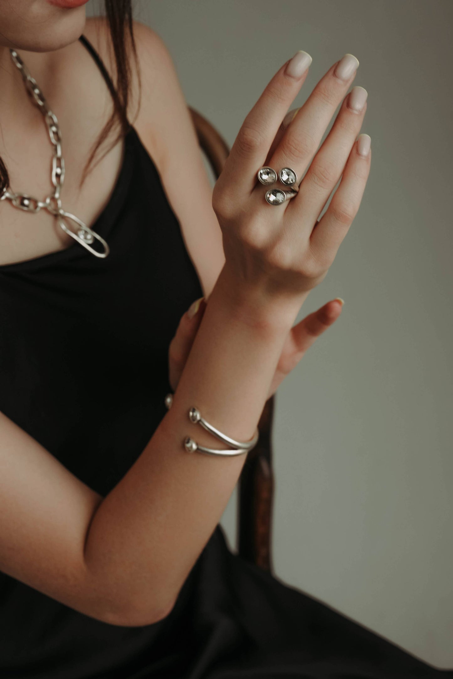 Chanour - Handmade Crystal Brass Ring - 6824