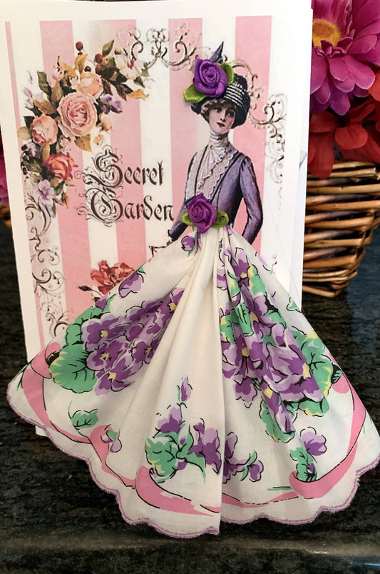 MOMENTS IN THYME - My Secret Garden Keepsake Hanky Card