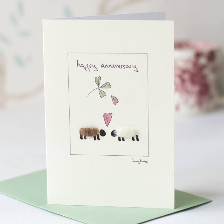 Papersheep UK - Sheep Anniversary Card | 7th Wedding Anniversary Card | Wool