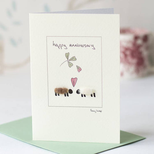 Papersheep UK - Sheep Anniversary Card | 7th Wedding Anniversary Card | Wool