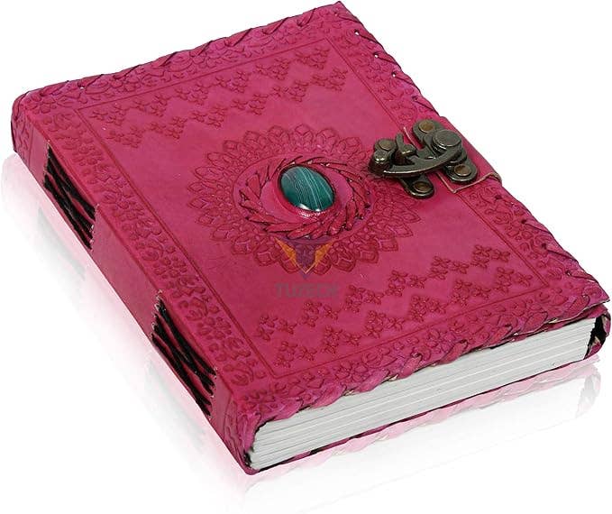 Tuzech Leather - Handmade 7x5 Leather Journal – Vintage Travel Writing Diary: Dark Blue