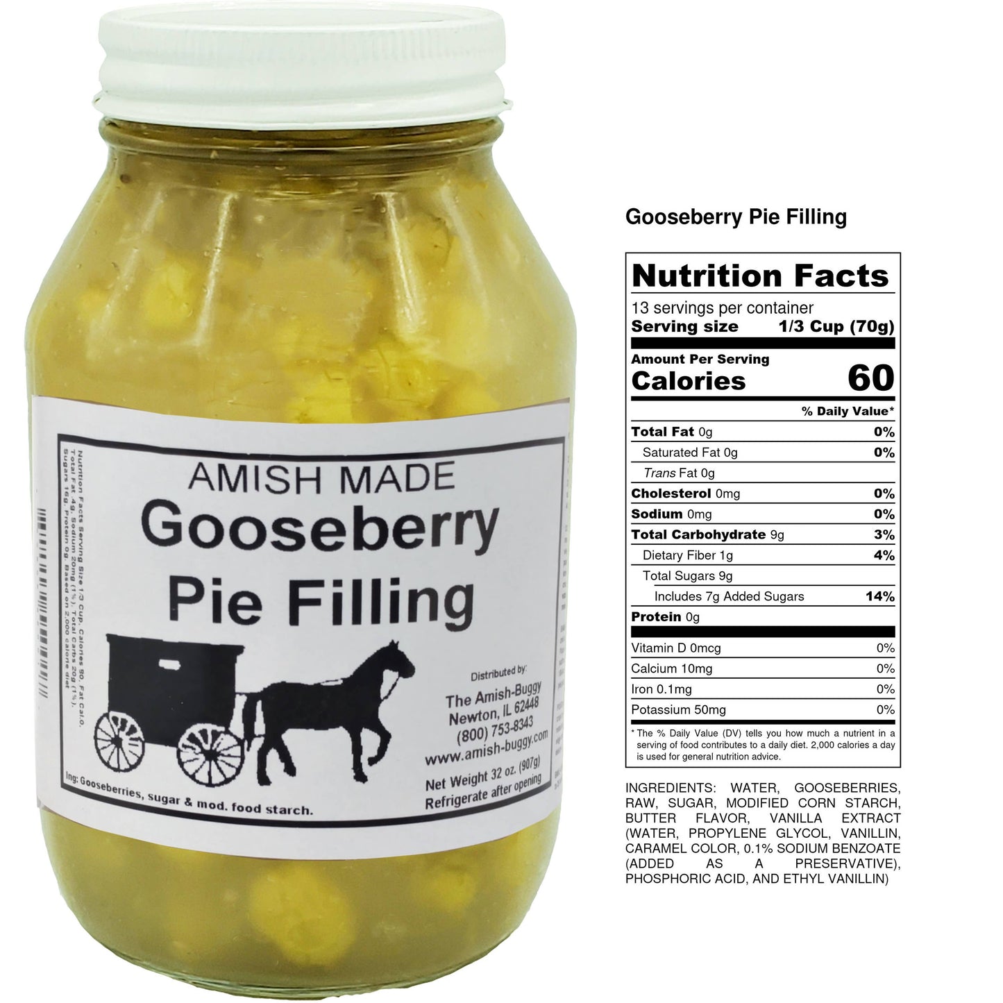 Arndt's Fudgery LLC - Amish Pie Filling - 32 Oz Jar: No Sugar Added Apple
