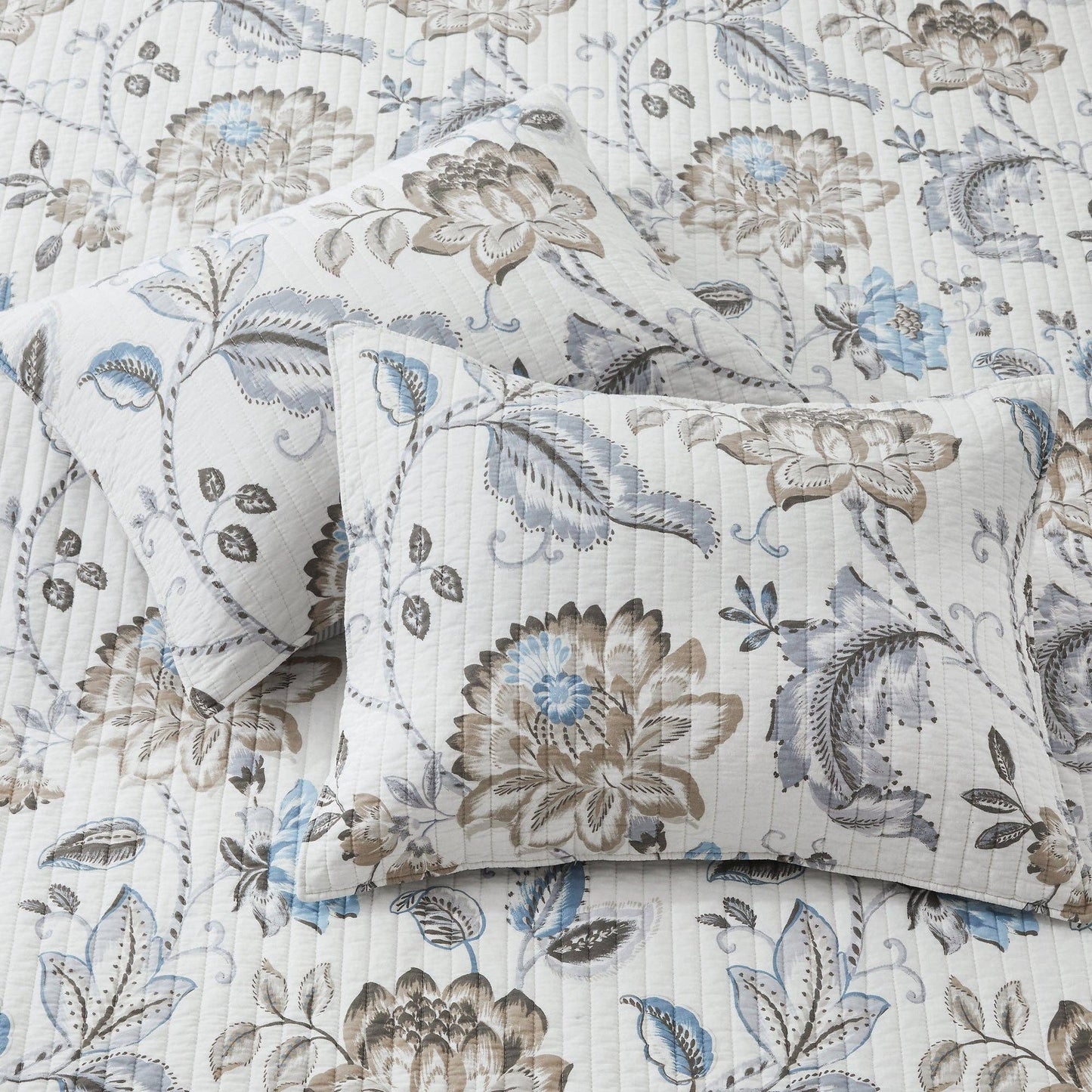 Levtex Home - Maileen Quilt Set: Neutral Blue / King/Cal King