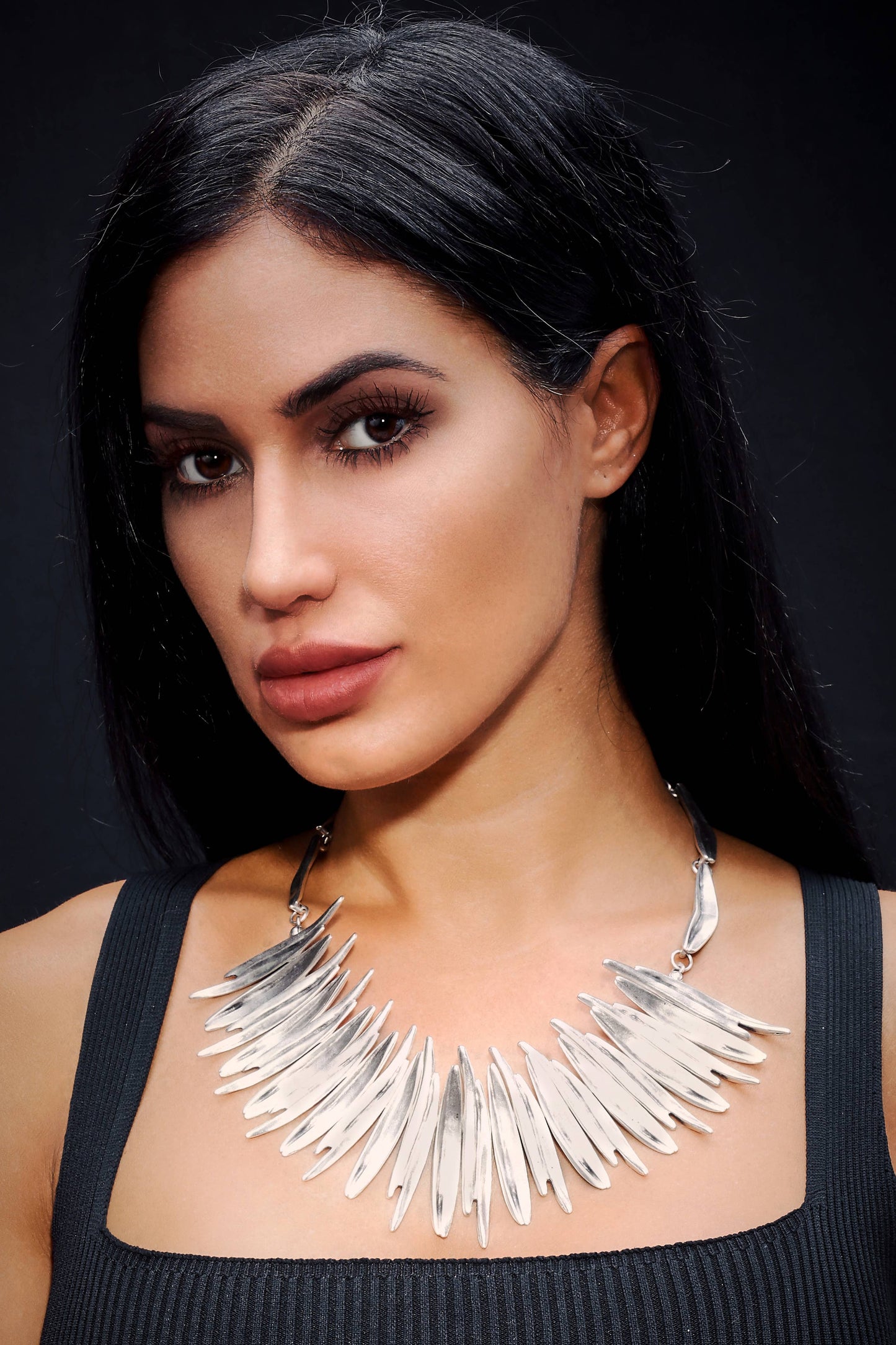 Chanour - Handmade Fire Pewter Necklace - 1549