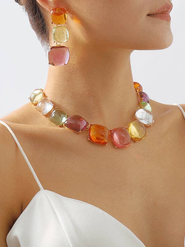 UZ Wholesale Store - Geometric Necklaces Accessories Dainty Necklace: ORANGE / One_size