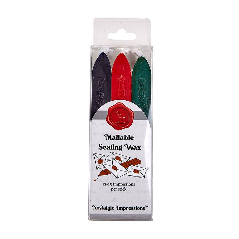 Freund Mayer & Co. - Sealing Wax Sticks with wick 3PK- 25+ colors: Navy/Burgundy/Forest Green