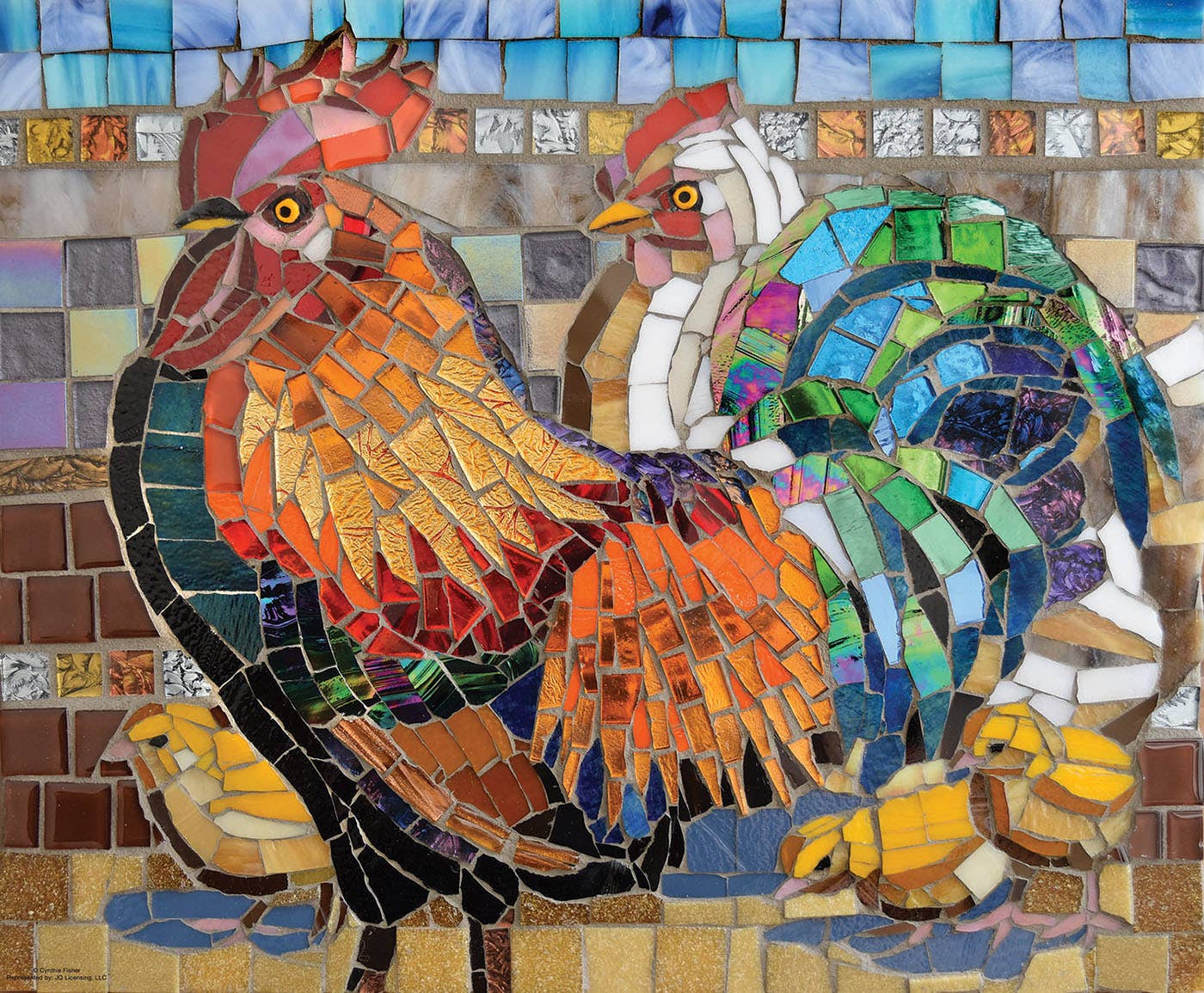 SunsOut - 5316 Stained Glass Chickens 1000 pc Puzzle