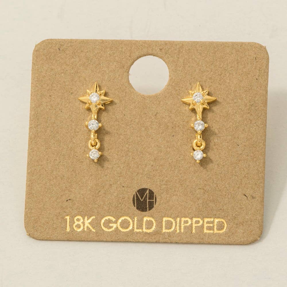 The Looks by Fame Accessories - Mini Star Layered Drop Earrings: G
