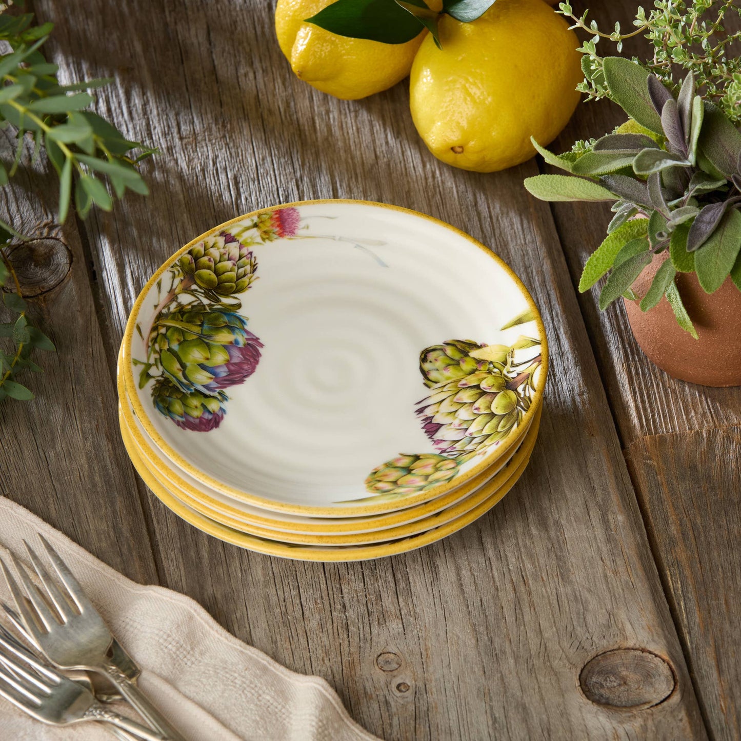 Certified International - Verdura Canape Plates 6in