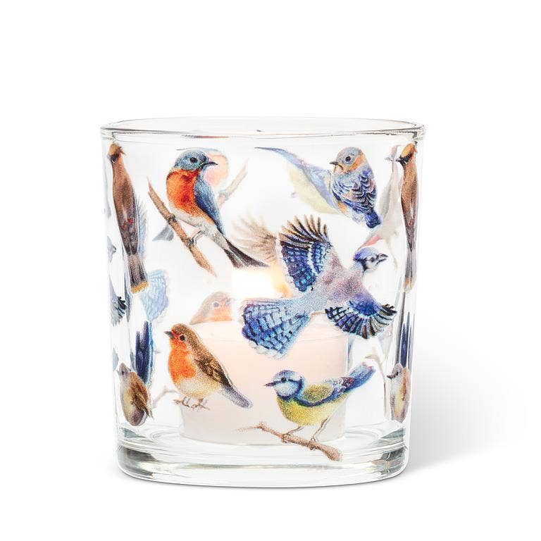 Abbott - Colourful Birds Votive-3"H